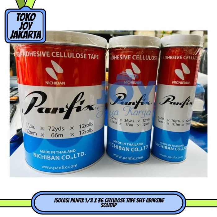 

Isolasi Panfix 1/2 X 36 Cellulose Tape self adhesive Solatip