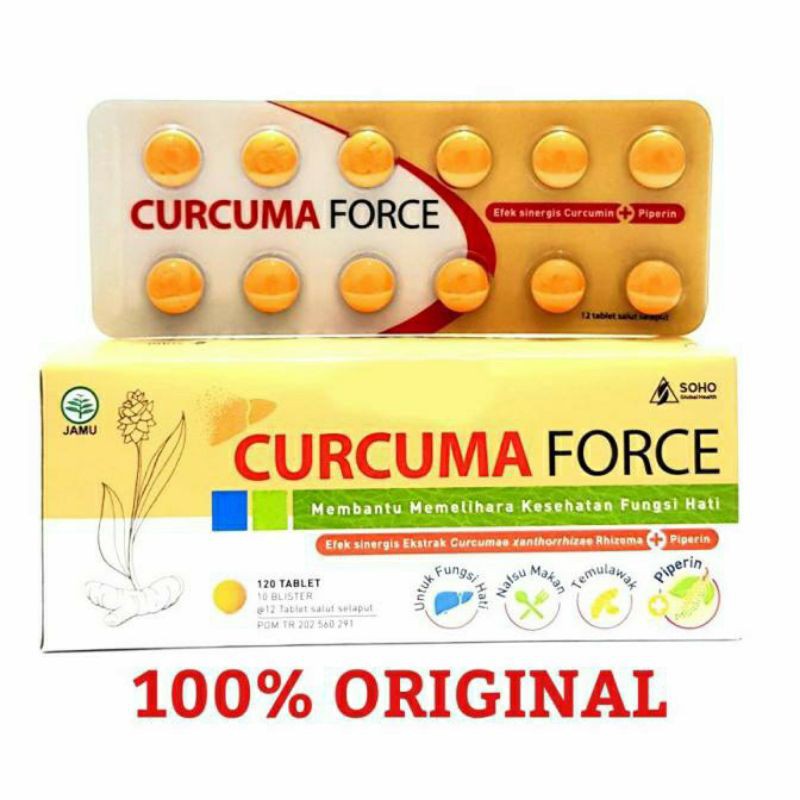 CURCUMA FCT / FORCE Original - Per Strip isi 12 Tablet - Memelihara Fungsi Hati &amp; Meningkatkan Imun