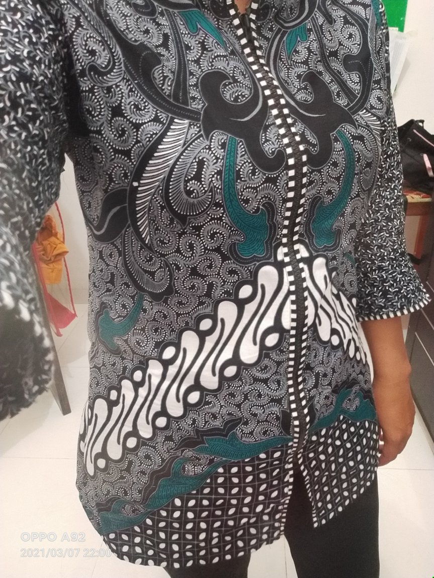 Atasan Blus Batik Wanita Seragam Kerja - Resleting Depan Top 1 Produk Shoppe Terbaru