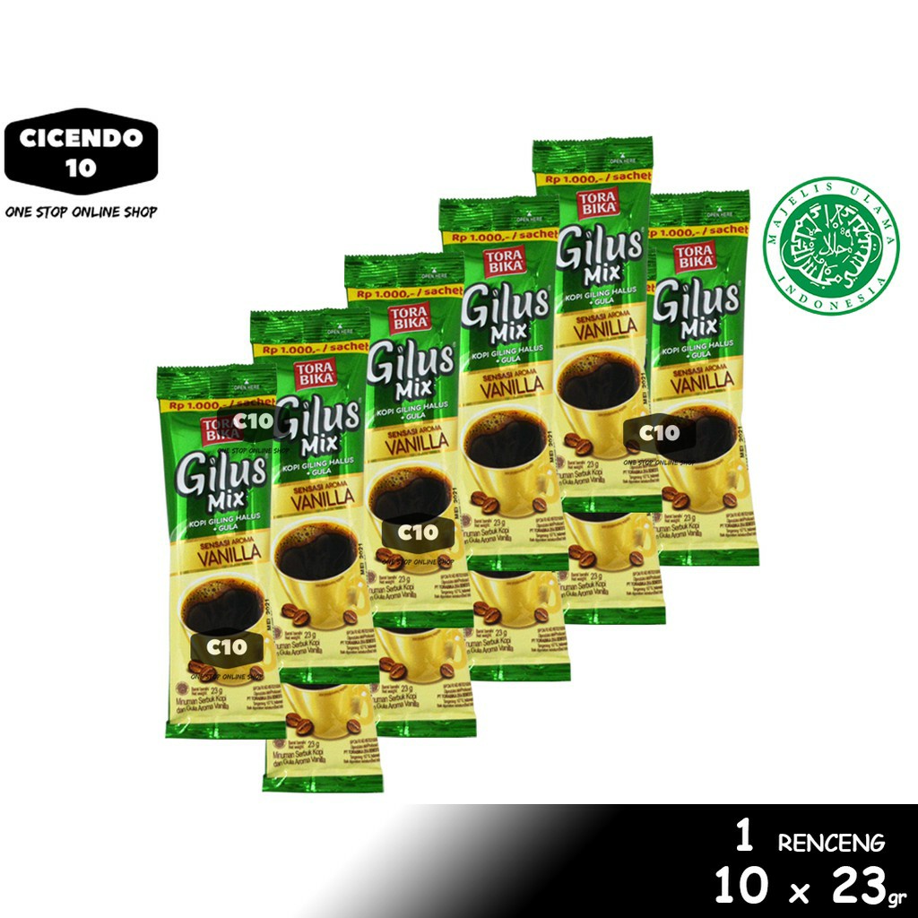 

RENCENG Gilus Mix Vanilla Kopi Giling Halus + Gula - 10pcs x 23gr