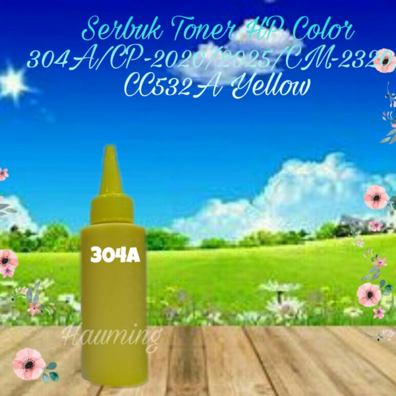 Serbuk Toner HP 304A CP2020 CP2025 CP2025dn CP2025n CP2025x CM2320 CC532A Yellow 1x Isi