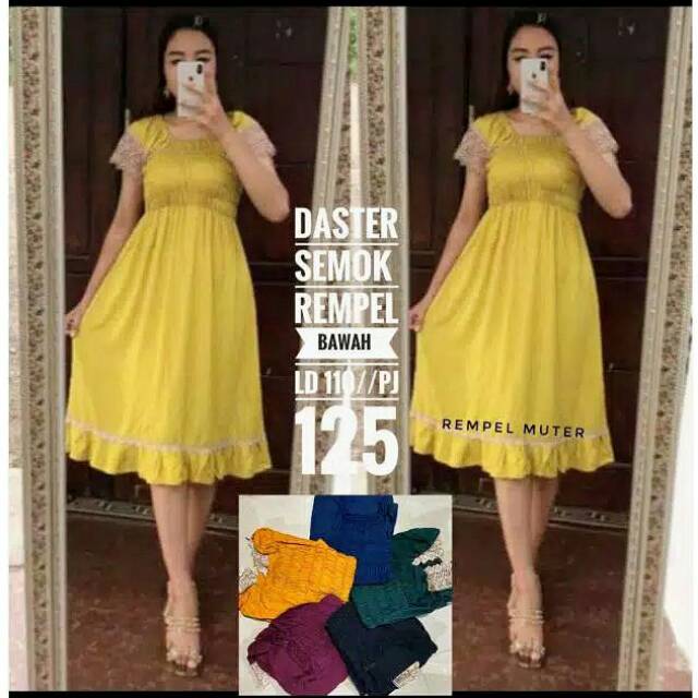 Gamis renda arab polkadot