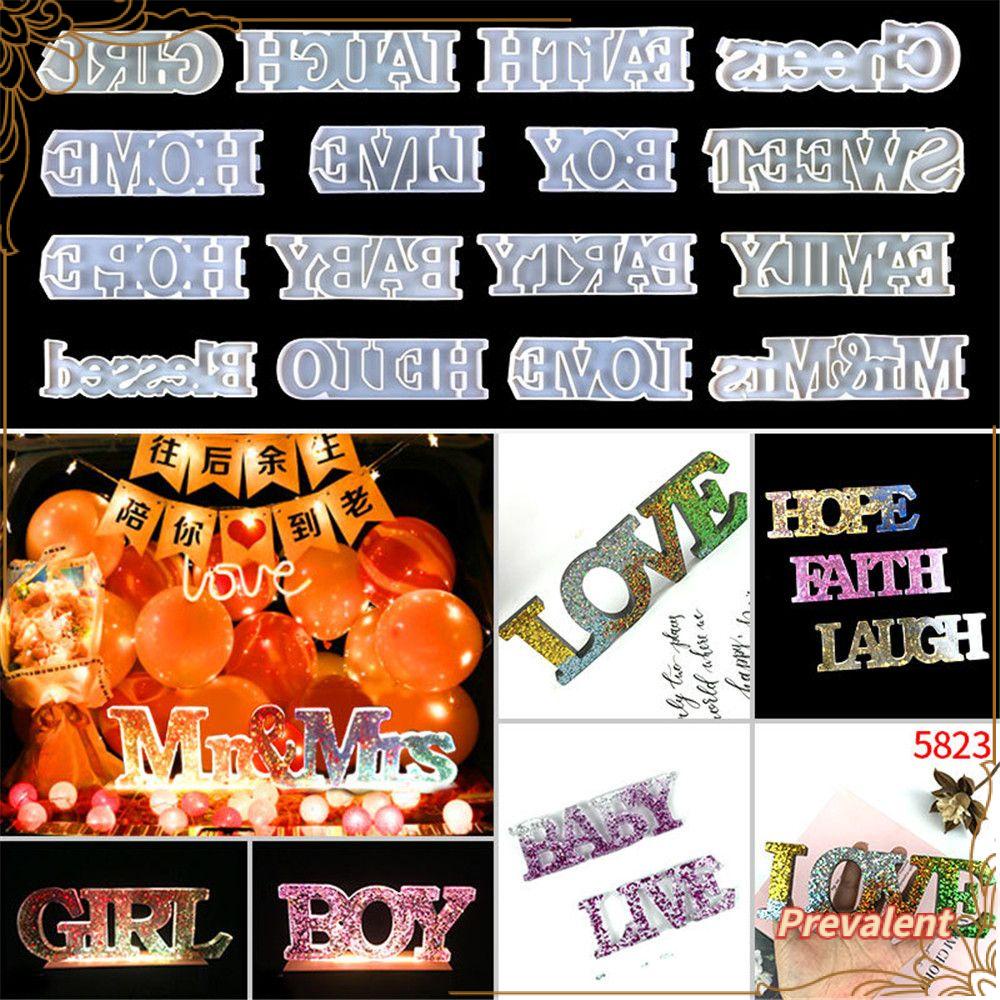 Cetakan Resin Epoksi Bahan Silikon Bentuk Huruf Happy Birthday Untuk Dekorasi Pesta Pernikahan