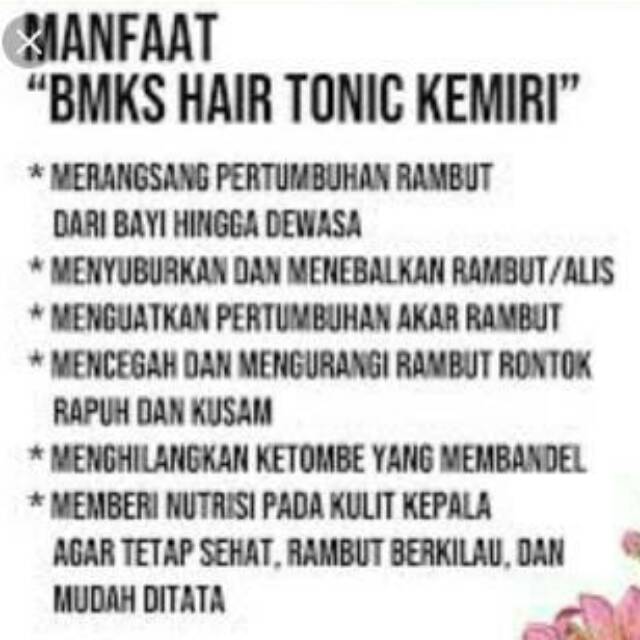 BMKS HAIR TONIC KEMIRI ORIGINAL BPOM MENUMBUHKAN &amp; MENYUBURKAN RAMBUT