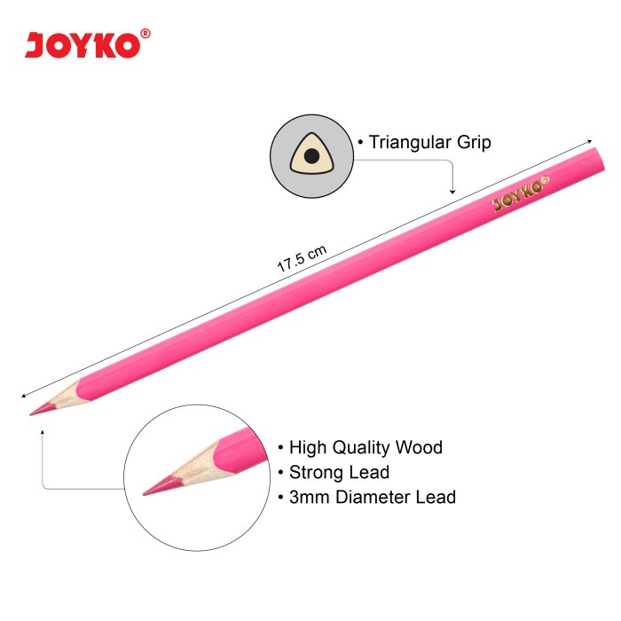 

WARNAPENSIL- JOYKO PENSIL WARNA COLOR PENCILS TRIANGULAR GRIP - 12WARNA TR12PB -PENSIL WARNA