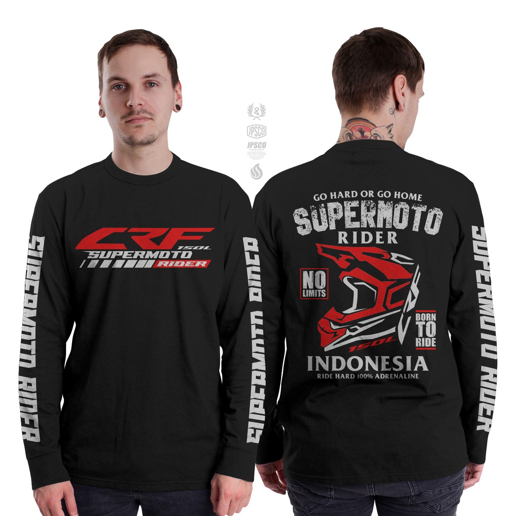 Baju Atasan Kaos Distro Motor Pria Lengan Panjang Terbaru Keren 2022 Honda CRF Supermoto