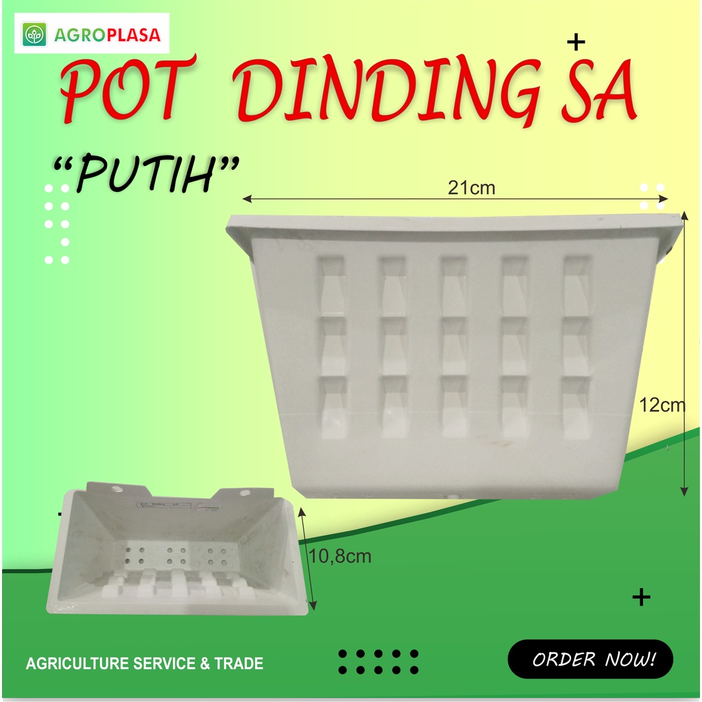 Pot Dinding SA Pot Bunga Pot Tanaman Hias- Putih