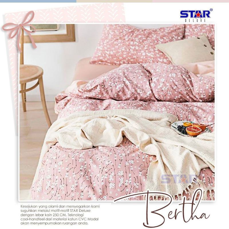 sprei star motif bertha pink