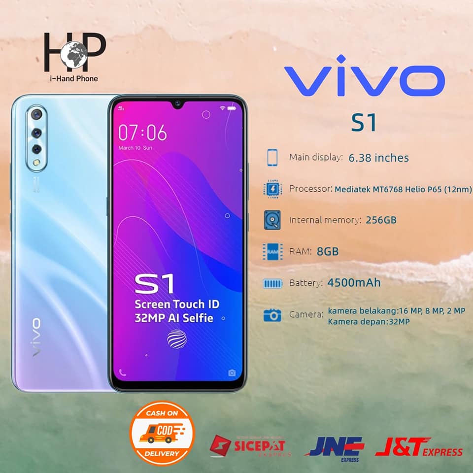 HP VIVO S1 RAM 8GB / ROM 256GB BARU GARANSI 1 TAHUN SMARTPHONE MURAH