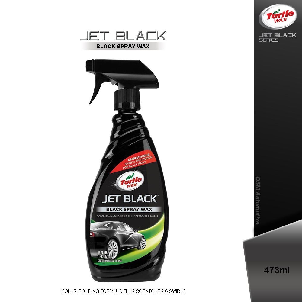 Turtle Wax Jet Black Spray Wax - 473ml / Cocok Utk Semua Cat Hitam Solid Hitam Metalik Atau Coating