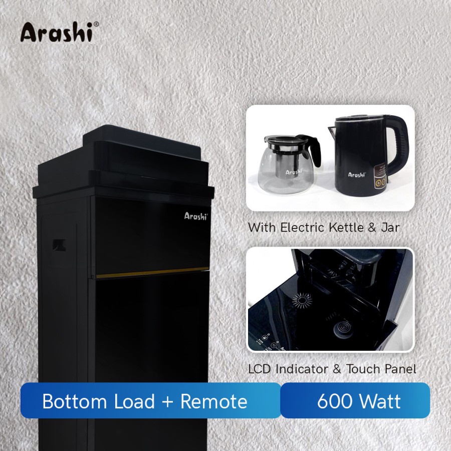 Arashi Dispenser Air Minum Galon Bawah Multifungsi AMD01B Dengan Layar Sentuh dan Remote Control