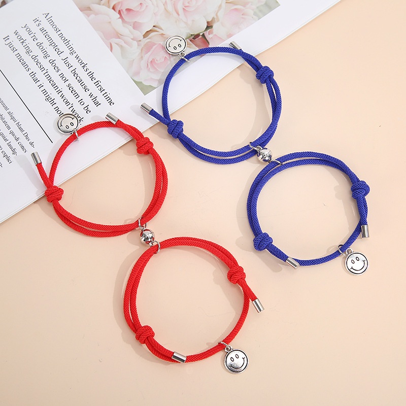 2pcs Gelang Tali Warna-Warni Dengan Magnet Untuk Hadiah Valentine