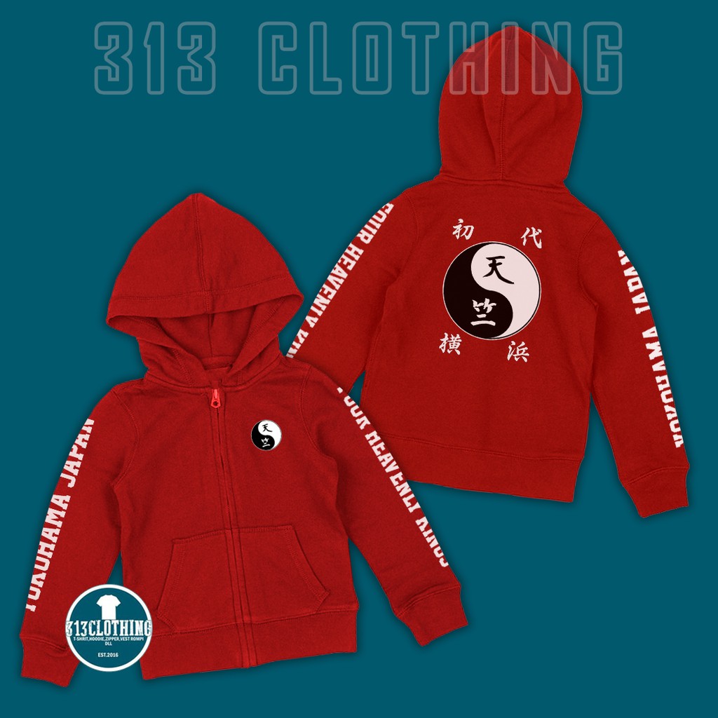 Jaket Anak Sweater anak Hoodie Zipper Anak Tokyo Revengers Tenjiku Kanji Jaket Anak Tenjiku