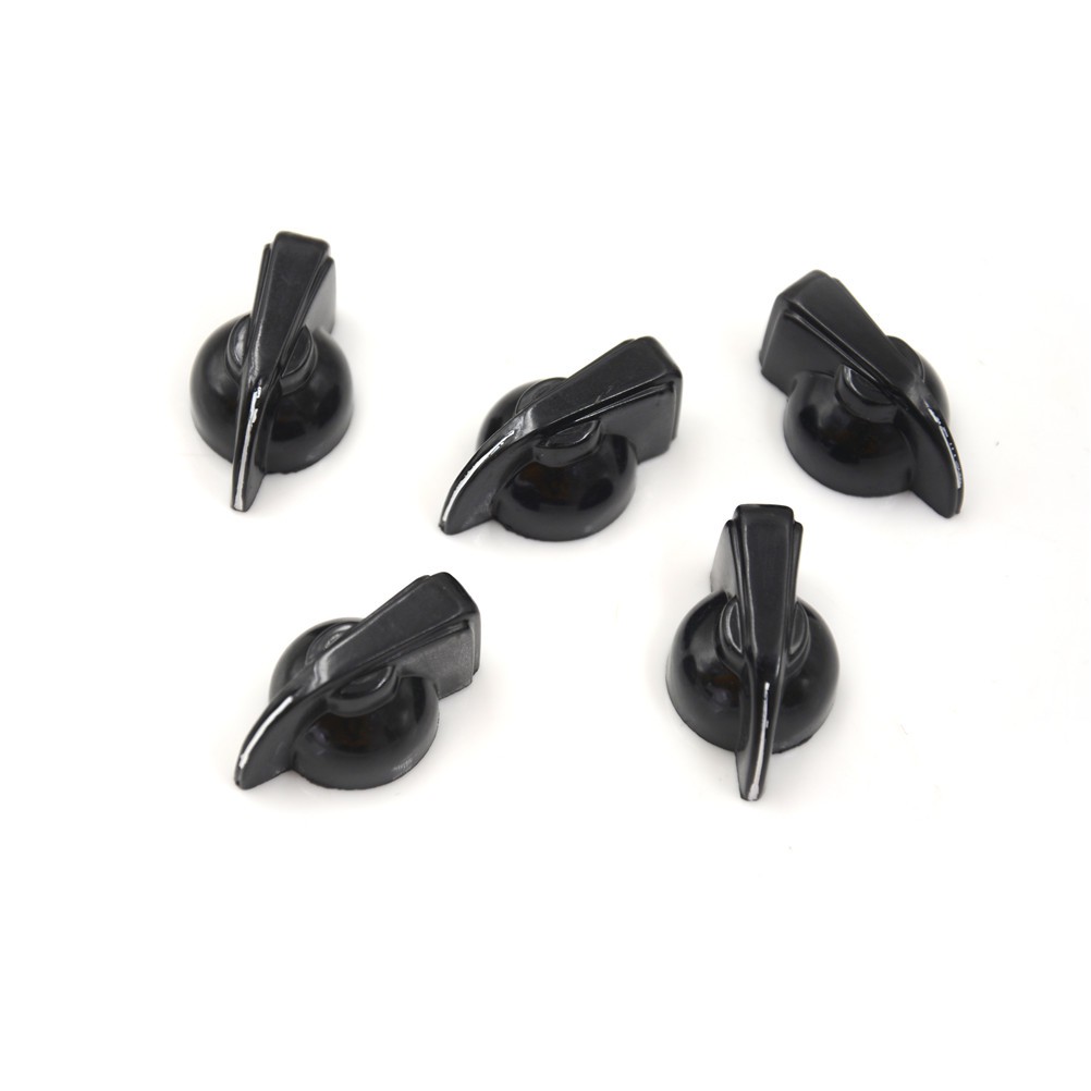 High cost performance 5Pcs 6mm Black Shaft Hole Dia bakelite Potentiometer Pot Pointer Knobs Caps