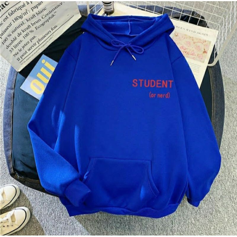 S - XXXXXL(6XL) Jaket Jumper STUDENT Hoodie BIGSIZE OVERSIZE STUDENT OR NERD Wanita Pria JUMBO Korean Style Jaketin aja M L XL XXL 3XL 4XL