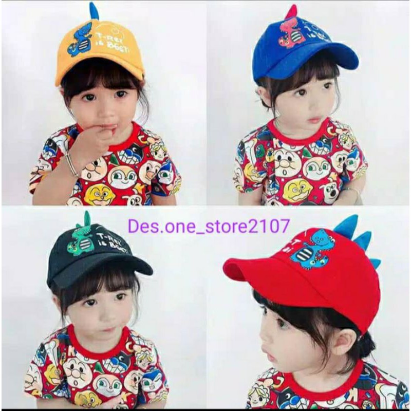 topi bucket anak T-REk topi anak dinosaurus  topi anak motif dino