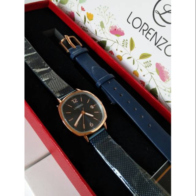 Jam tangan lorenzo wanita 1030 rosegold navi original