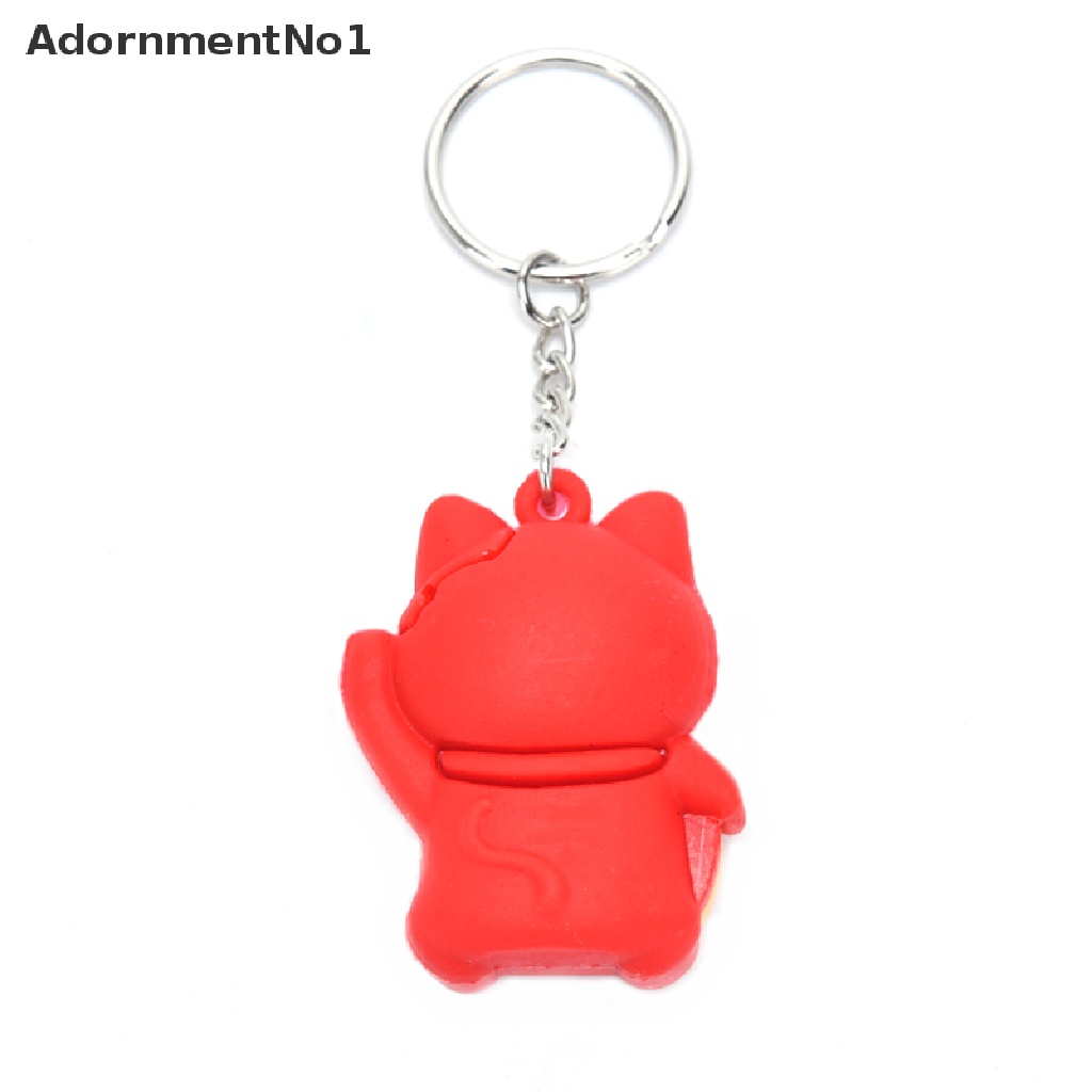 (AdornmentNo1) Gantungan Kunci Bentuk Kucing Keberuntungan Bahan PVC Untuk Souvenir / Hadiah