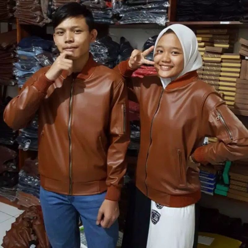 Jaket Kulit Pria Model Bomber Jaket Kulit Semi Import Jaket Casual New Trend