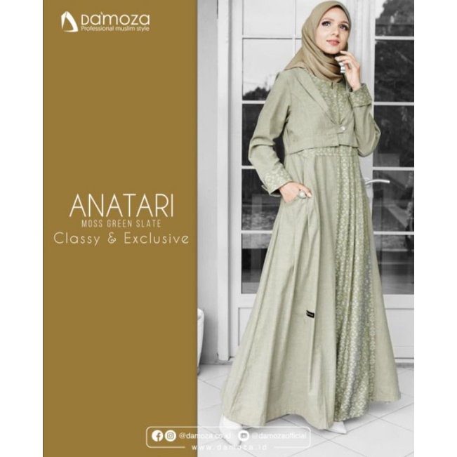 GAMIS DAMOZA ANATARI MOSS GREEN SLATE TERBARU