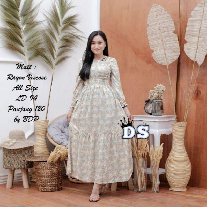 GAMIS HOMEY DRESS RAYON VISCOSE ADEM SUNRISE SYARI