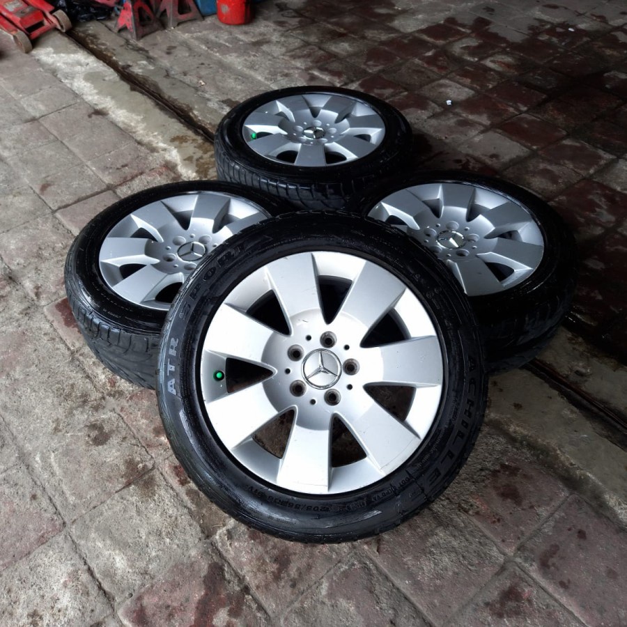 VELG MOBIL BEKAS OEM MERCY RING 17X7,5 ET53 H5X112 PLUS BAN 205 55 R17