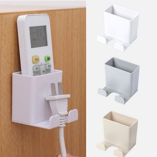 Rak Tempel 2IN1 Tempat Remote Charger Kabel Handphone Holder Hook