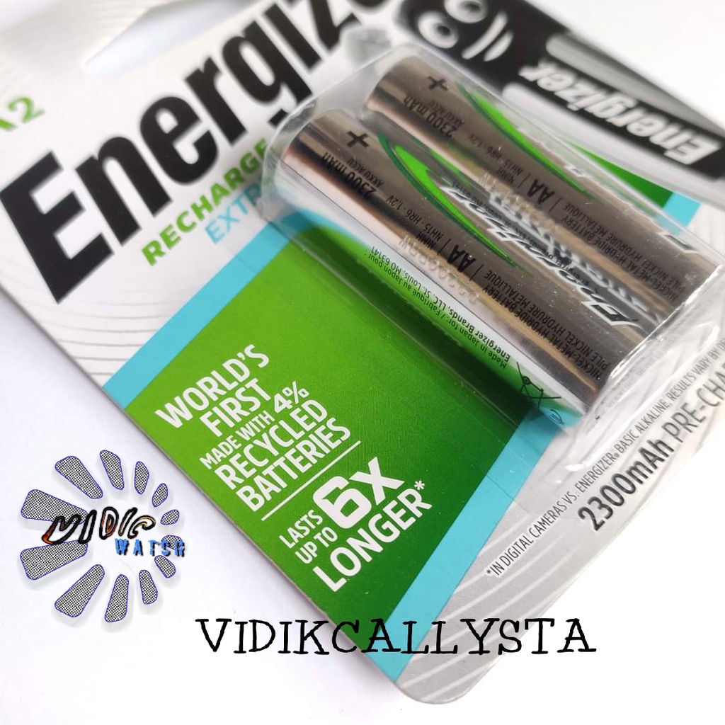 BATERAI ENERGIZER RECHARGE EXTREME A2 A3 AA AAA HR6 HR03 ISI ULANG CAS ULANG