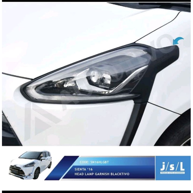 Garnish Lampu Depan Sienta Head Lamp Garnish Blackdoff