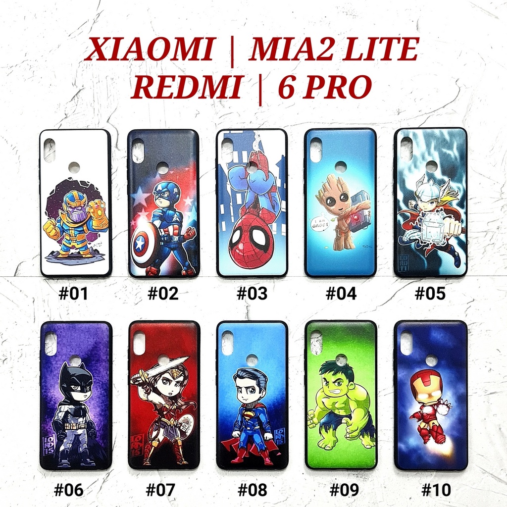 XIAOMI REDMI NOTE 3 4 4X 5A 5 5 PRO REDMI S2 REDMI 6 PRO / MIA2 LITE - MINI HERO Case Marvel Cartoon