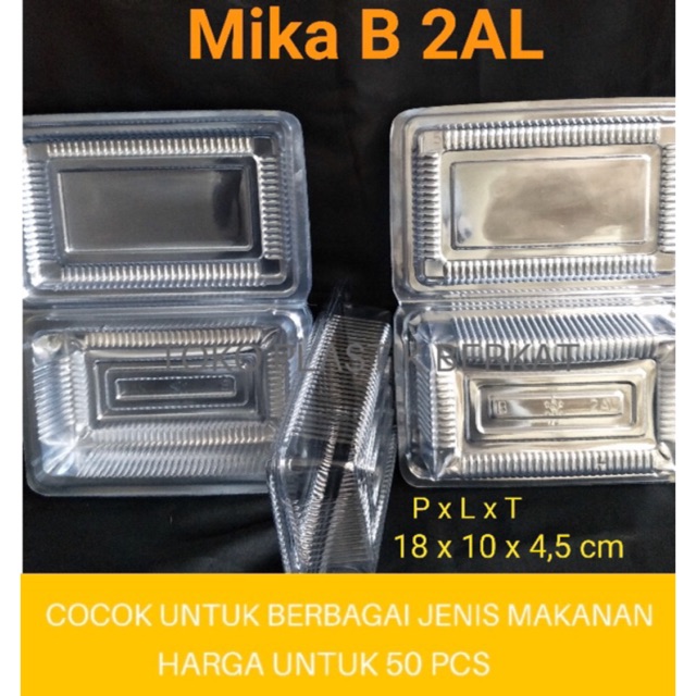 Kotak Mika Makanan / Kue Uk.18 X10 / Kotak Plastik