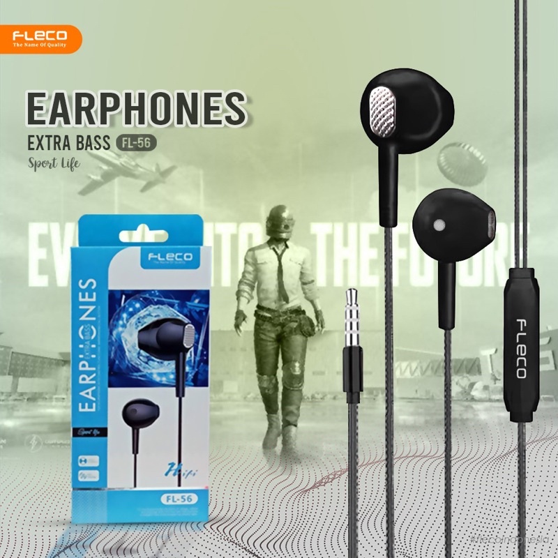 NEW HANDSFREE FLECO FL56 SOFT COLOUR EXTRA BASS EARPHONE