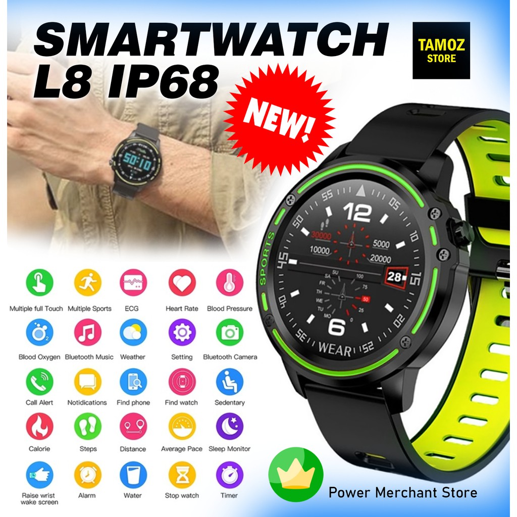 Smartwatch Microwear L8 IP68 Bluetooth Waterproof ECG PPG Jam Tangan