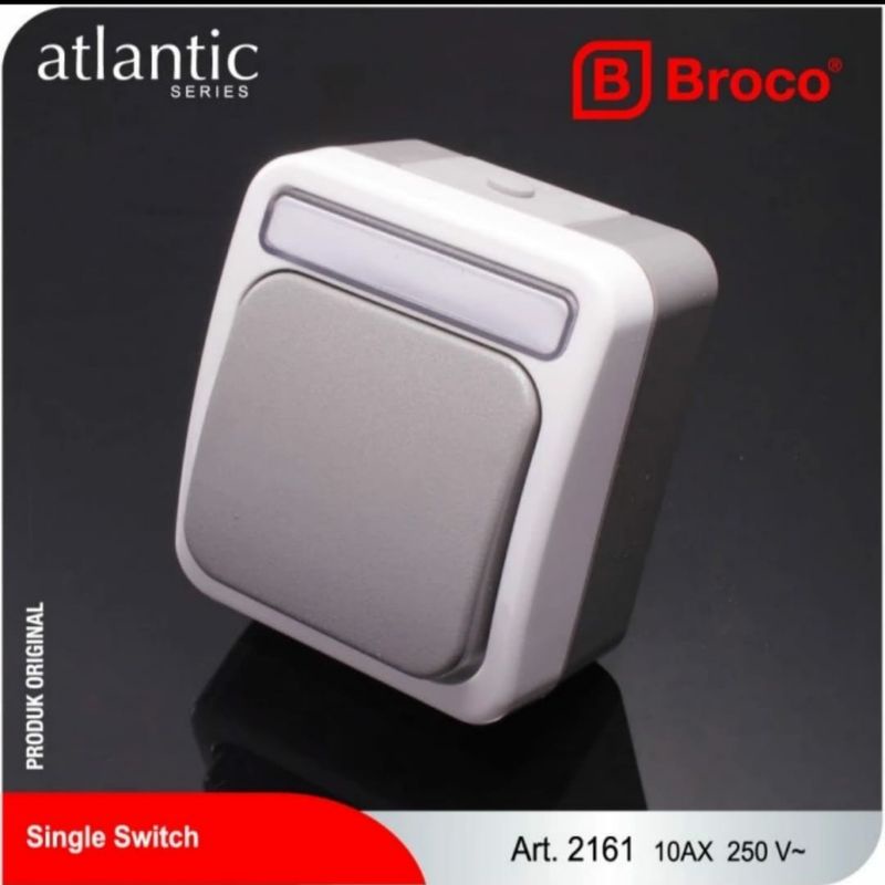 SAKLAR ENGKEL BROCO ATLANTIC OB TEMPEL TEMBOK ( WATERPROOF)  TAMAN 2161 / BROCO ATLANTIC SAKLAR TUNGGAL OB TEMPEL TEMBOK WATERPROOF TAMAN 2161