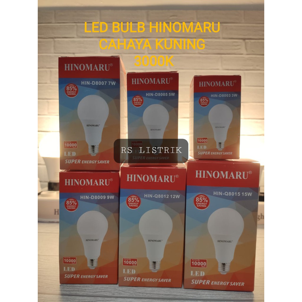 Hinomaru lampu led bulb 5 watt HIN-D8005 5W CAHAYA KUNING 3000K warm white