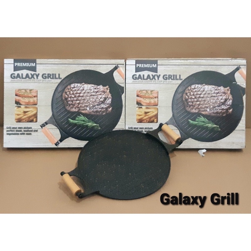 Galaxy Grill Premium Alat Pemanggang Marble Teflon- Galaxy Grill Barbeque Panggangan Anti Lengket