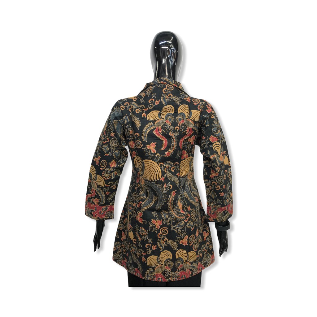 Blouse Batik Resleting Kantor Lapis Furing Trikot Seragam Batik Atasan Batik Usman Grosir Murah