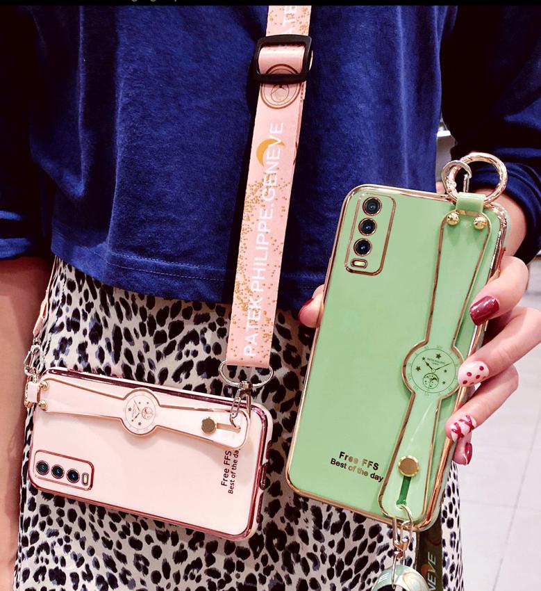 Case Vivo Y20S g Y20 Case Vivo Y53S Y51 Y51A Case Vivo Y12S V20 V20 SE Case Vivo Y50 Y17 Case Vivo Y15 Y12 Y30 Y30i S1 PRO V15 Y95 Y93 Y91 V9 Case Vivo V19 Dengan lanyard pergelangan tangan Casing ponsel modis MMT-4