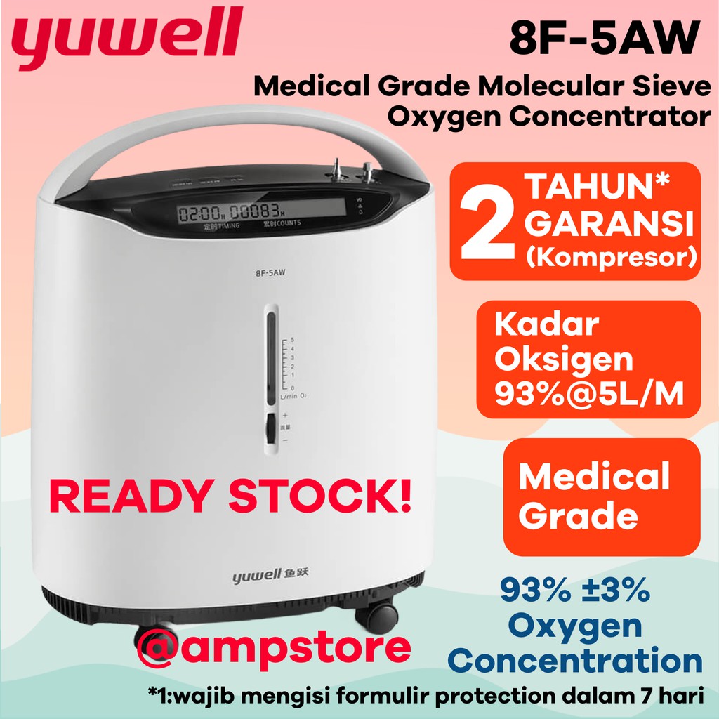 Yuwell 8F-5AW Oxygen Concentrator Homecare Mesin Generator Oksigen