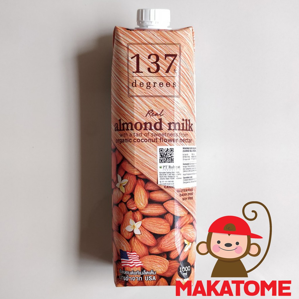 

137 C Degrees Real Almond Milk Original 1000 ml 137C 1 Liter 1L susu kacang
