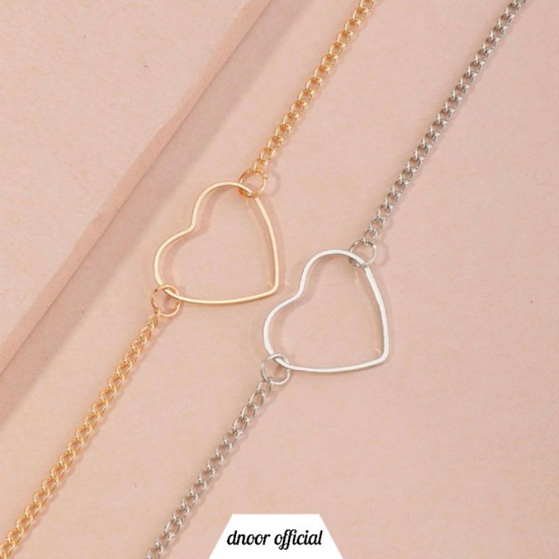 Gelang Wanita Fashion Love Berbentuk Hati Berongga Emas Rantai / Hadiah Ulang tahun / Hadiah untuk pacar cantik