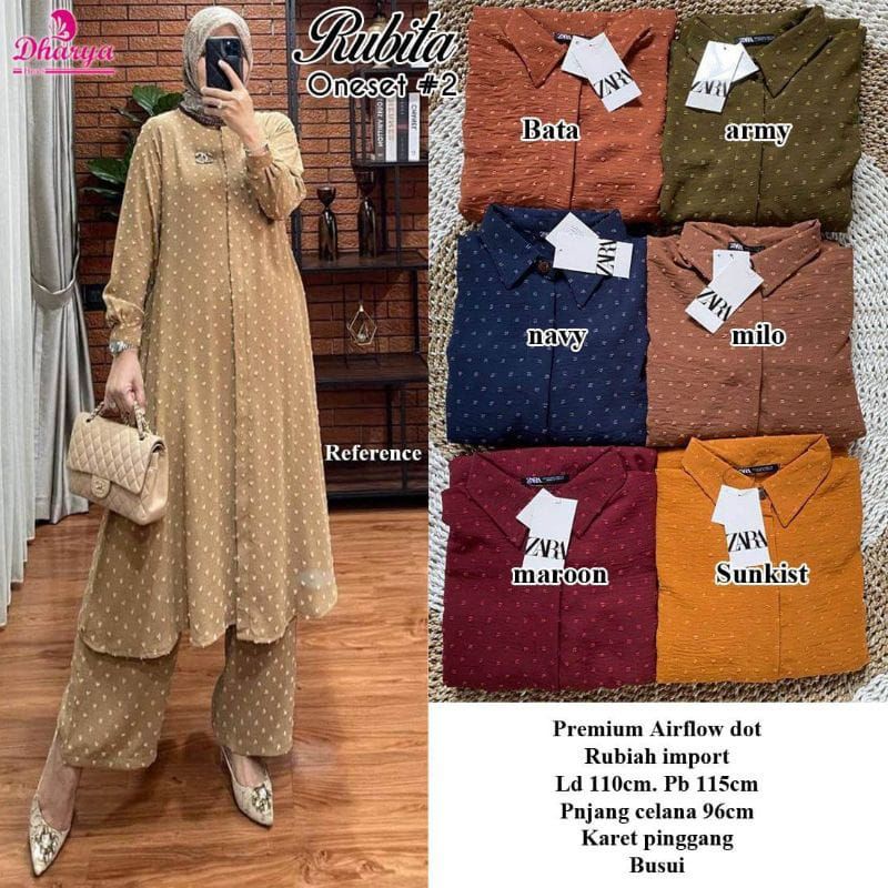 RUBITA ONESET // STELAN TUNIK MATT RUBIAH CRINKLE