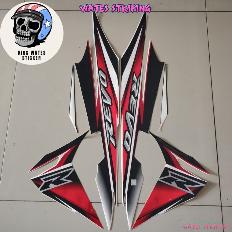 Striping Decal Polet Sticker honda revo 2008 putih body standar berkualitas terbaik Wates Stiker