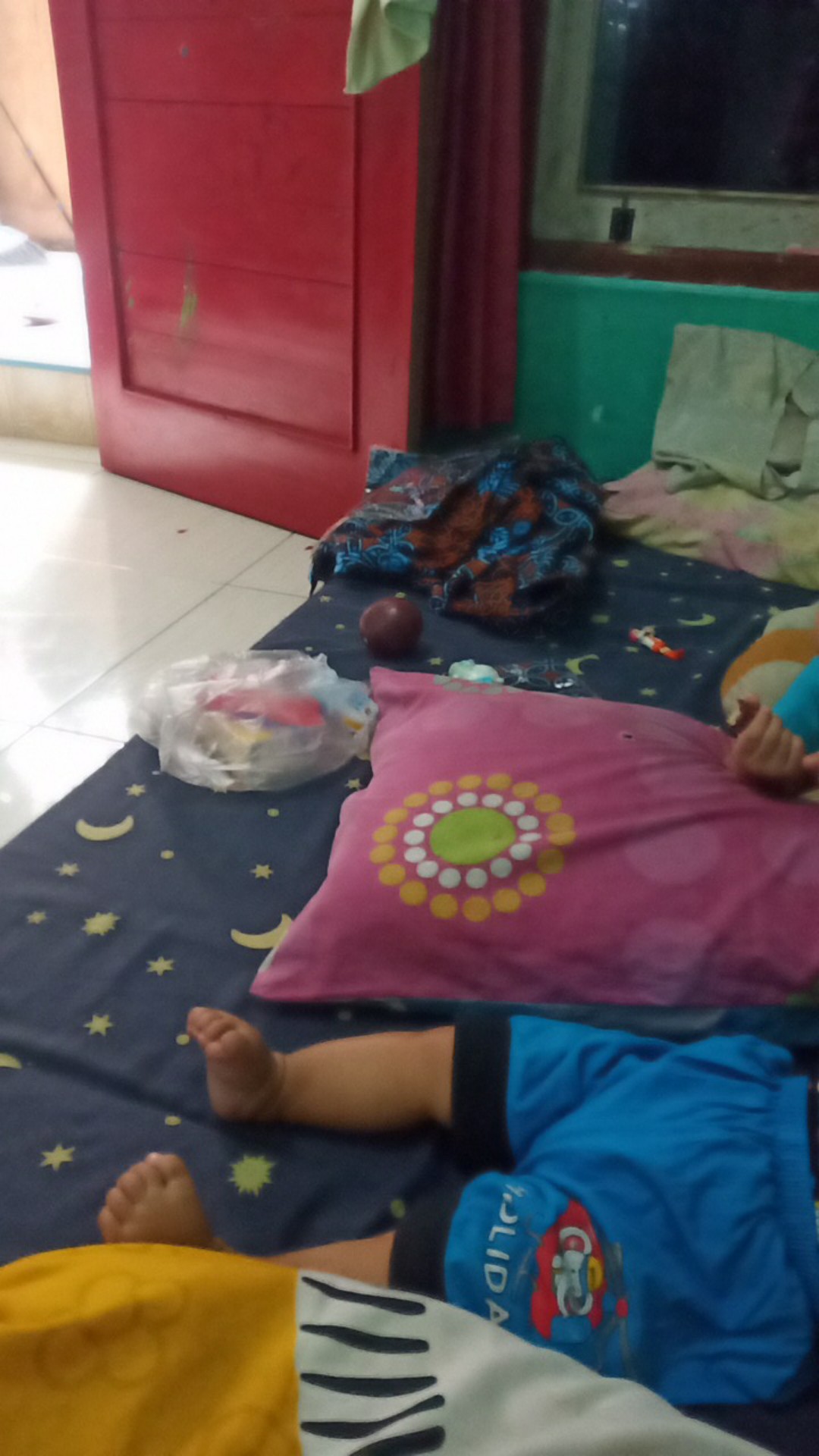 Batik Couple Keluarga Sania Ruffle Ori Ndoro Jowi Dnt Motif Seno Biru