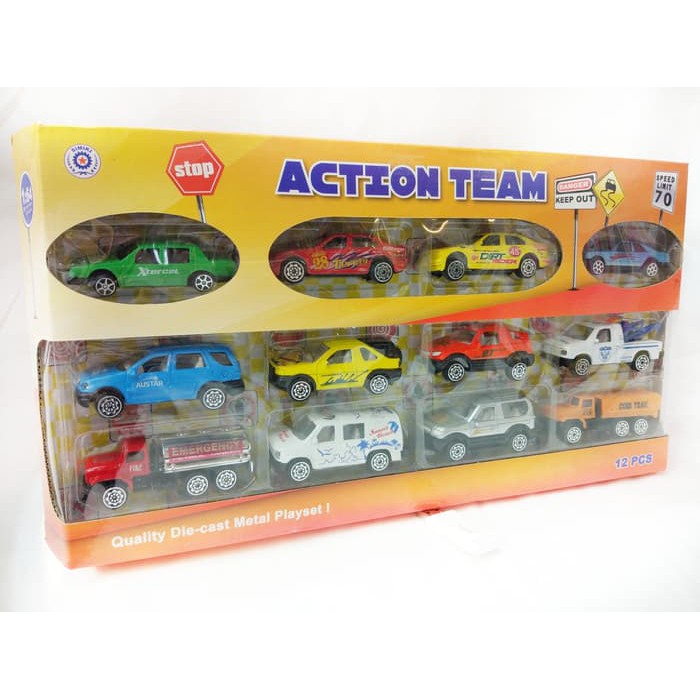 [MAINAN] MOBIL DIE CAST ACTION TEAM 12PCS