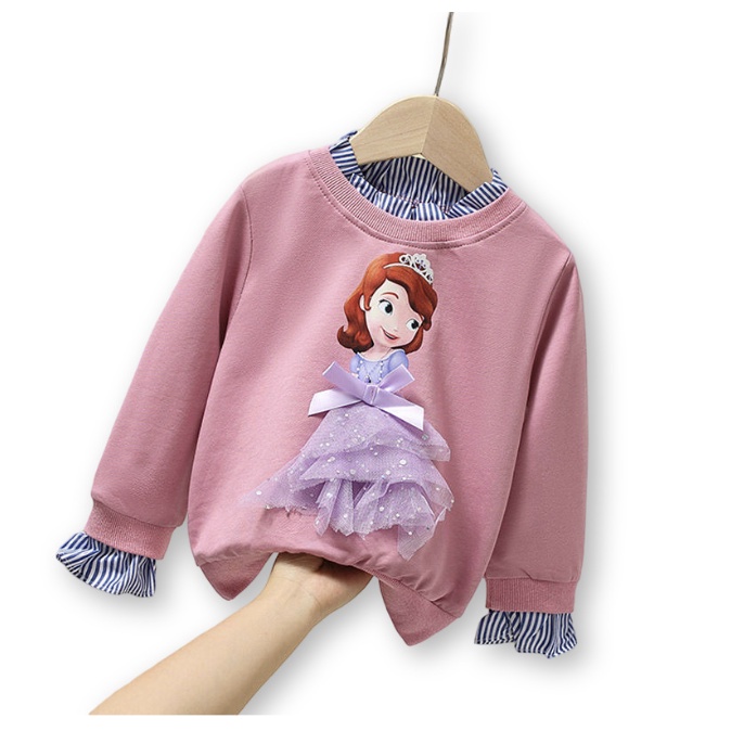 babyfit 3-8thn sweater lengan panjang anak perempuan model kerah semi katun dengean sweater so cute import ds-0529r