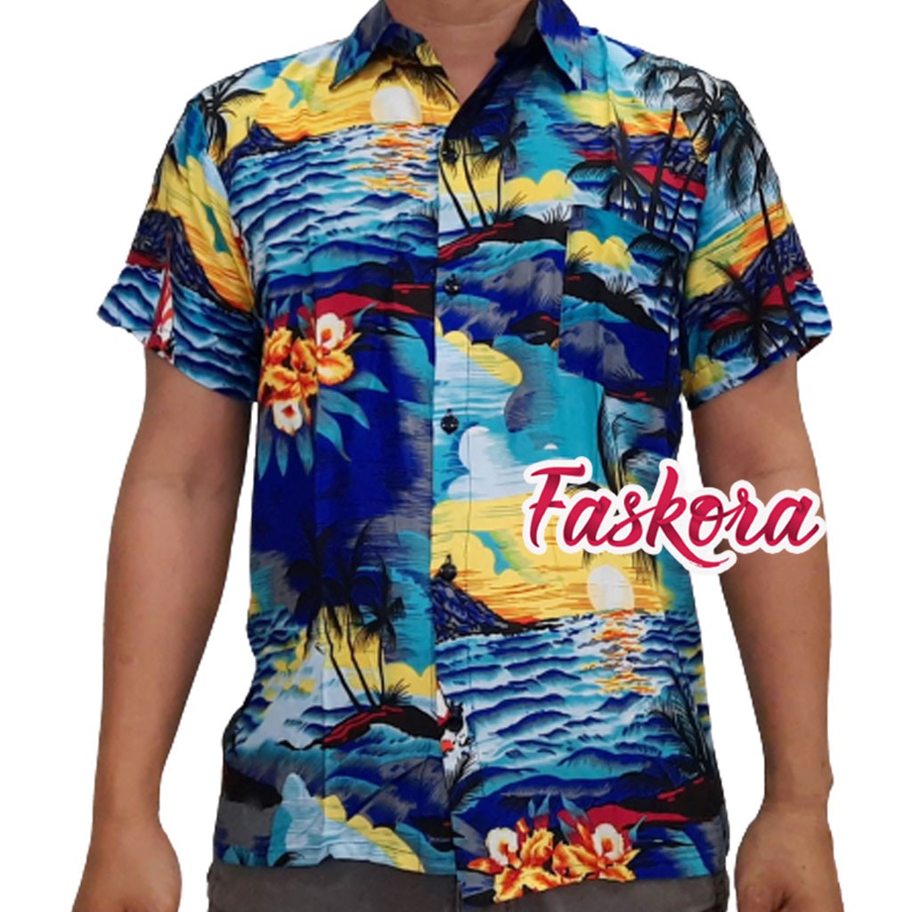 Kemeja Hawaii Pria Lengan Pendek XL / Kemeja Pantai Pria Jumbo XL / Kemeja Hawai Pria Jumbo XL