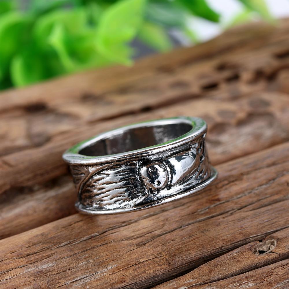 R-flower Cincin Gaya Punk Rock Norse Mythology Hip Hop Gothic Motif Bunga Totem Untuk Perhiasan Wanita