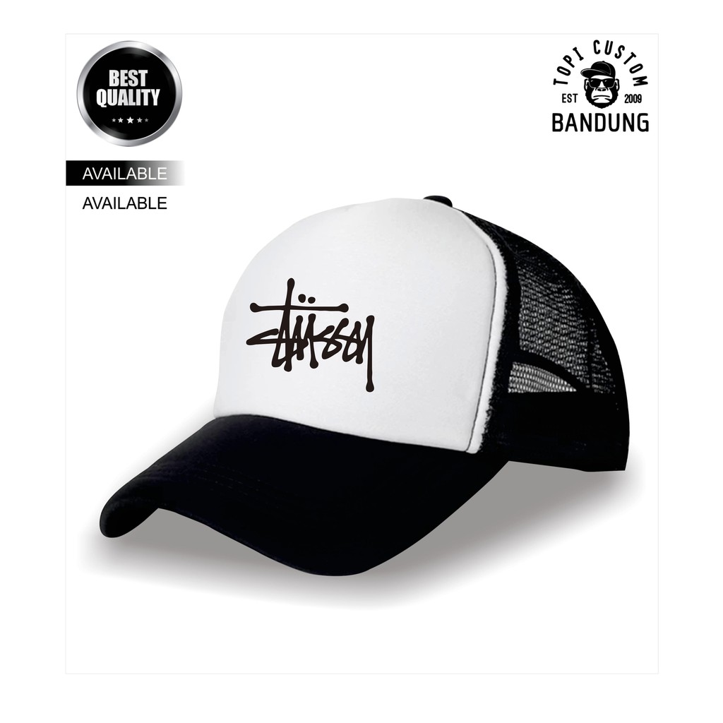 Topi Trucker STUSSY Pria Wanita Topi Jaring Jala STUSSY Trucker Cap Bisa Tulis Nama Bisa COD Gratis Masker Original High Premium Qualit