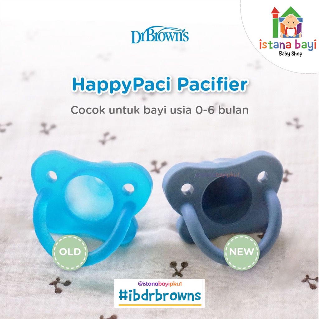 Dr Brown's Silicone Pacifier 0-6 - Empeng bayi Happy Paci PS11007